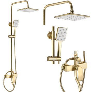 Душовий гарнітур REA HASS BRUSHED GOLD матове золото з виливом REA-B9972 фото