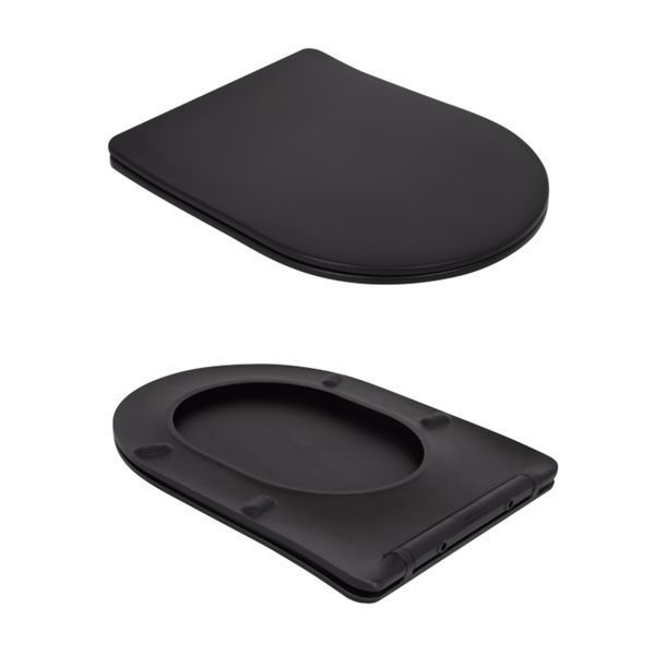 Унітаз підлоговий Qtap Robin Ultra Quiet безобідковий з сидінням Soft-close MATT BLACK QT13226083AMB QT13226083AMB фото