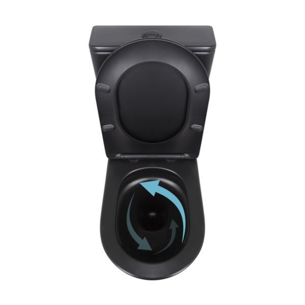 Унітаз підлоговий Qtap Robin Ultra Quiet безобідковий з сидінням Soft-close MATT BLACK QT13226083AMB QT13226083AMB фото
