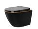 Підвісний унітаз REA CARLO BLACK MINI FLAT GOLD EDGE чорний REA-C8800 фото 1