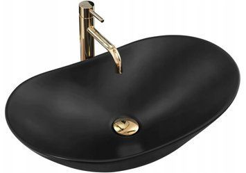 Умивальник (раковина) REA ROYAL 60 BLACK MATТ чорний накладний REA-U0442 фото