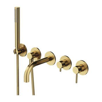 Змішувач для ванни Omnires Y на 5 отворів brushed brass (Y1237/1SBSB) Y1237/1SBSB фото