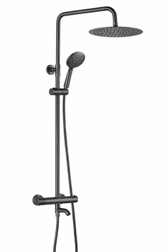 Душовий гарнітур VBI MILANO GRAPHITE з термостатом і виливом VBI-050111GR фото