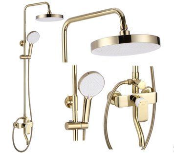 Душовий гарнітур REA BLOOM GOLD WHITE з виливом * REA-P9529 фото