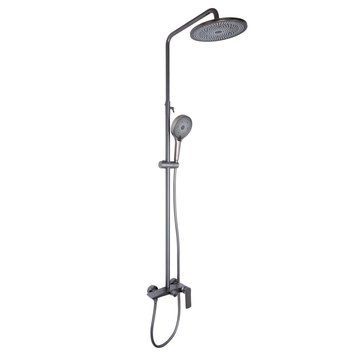 Душова система для душу Qtap Slavonice на два споживачі QTSLA110GMB45913 Gunmetal Black PVD QTSLA110GMB45913 фото