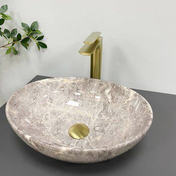 Умивальник (раковина) VBI PARMA GREY STONE GLOSSY накладний VBI-011018 фото