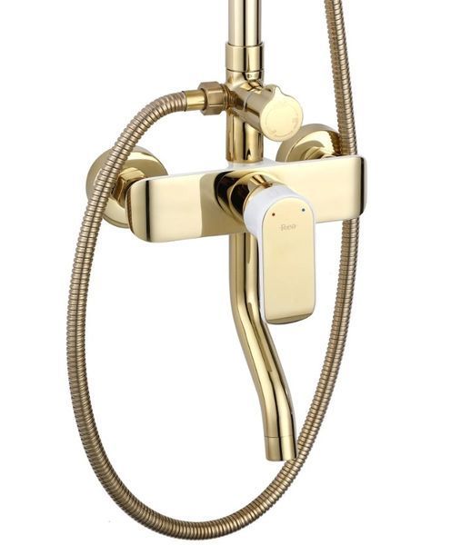 Душовий гарнітур REA BLOOM GOLD WHITE з виливом * REA-P9529 фото