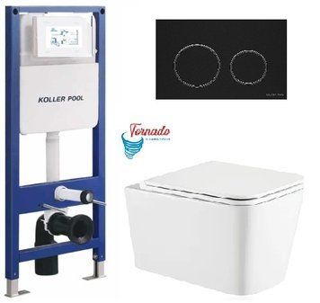 Інсталяція KollerPool AQUA LINE + TWIST Black панель змиву + підвісний унітаз KVADRO з сидінням Soft-close ( змив Tornado ) 817dca10-2eda-11ef-bb6b-a0423f42a789 фото