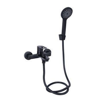 Змішувач для ванни Lidz Latwa 006 (з душовим гарнітуром) (k35) LDLAT006BLA45419 Black LDLAT006BLA45419 фото
