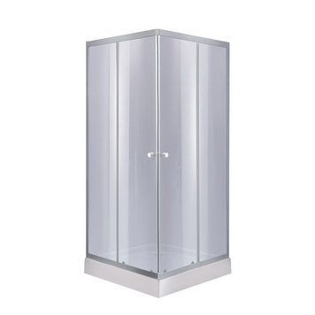 Душова кабіна Lidz Wawel SC90x90.SAT.LOW.GR, скло тон. 4 мм + Lidz Душовий піддон KAPIELKA ST90x90х14 LWASC9090SLGSET фото