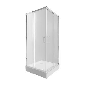Набір Qtap душова кабіна Taurus CRM1011SC6 Clear 100х100 см + піддон Tern 301112 TAUCRM1011SC6SET фото