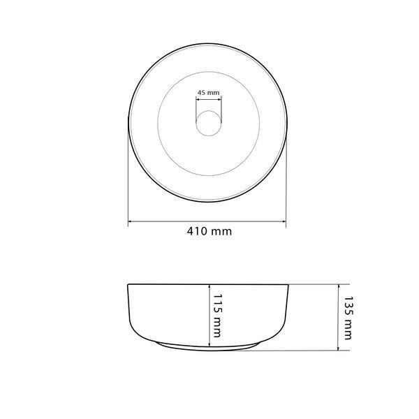 Умивальник (раковина) VBI BARI S WHITE GOLD EDGE накладний VBI-011605 фото