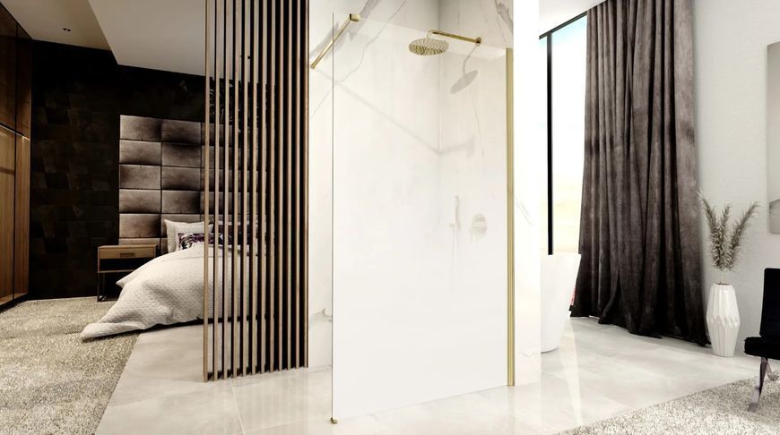 Душова стінка REA AERO OMBRE 100 MATT BRUSHED GOLD REA-K2464 фото