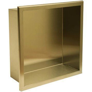 Вбудована полиця REA 30X30 BRUSHED GOLD з обідком REA-05606 фото