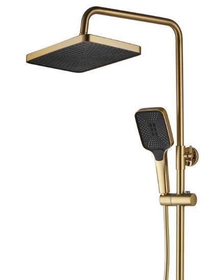 Душовий гарнітур REA ROB BRUSHED GOLD матове золото з термостатом та виливом REA-P6623 фото