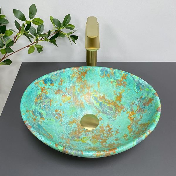 Умивальник (раковина) VBI PARMA MARBLE GREEN MATT накладний VBI-011003 фото