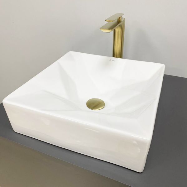 Умивальник (раковина) VBI TROIA WHITE GLOSSY накладний VBI-016400 фото