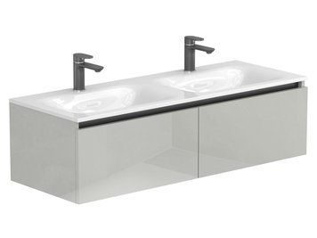 Тумба підвісна BASE Сіра глянцева з умивальником JESSEL 1200 D Miraggio 8815346 фото