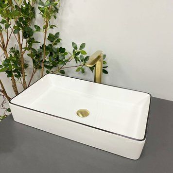 Умивальник (раковина) VBI TRIEST WHITE BLACK EDGE накладний VBI-012710 фото