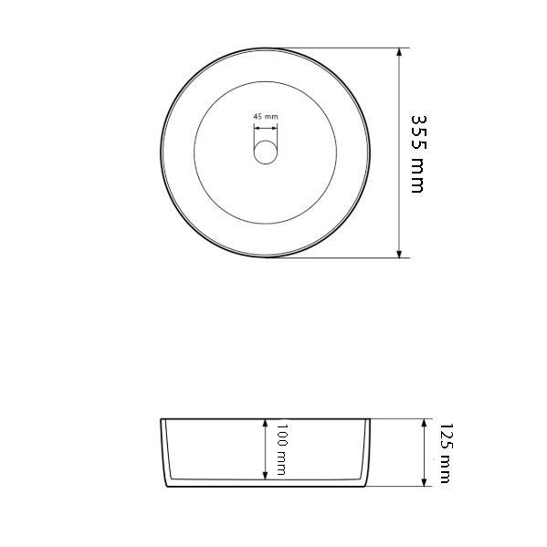 Умивальник (раковина) VBI PRATO WHITE BLACK MARBLE MATT накладний VBI-011409 фото