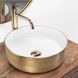 Умивальник (раковина) REA SAMI BRUSHED GOLD WHITE накладний REA-U6630 фото 2