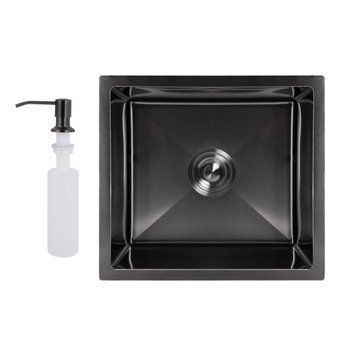 Мийка для кухні інтегрована під стільницю Lidz Handmade H4843B Brushed Black PVD 3,0/1,0 мм LDH4843BRUBLM49440 LDH4843BRUBLM49440 фото