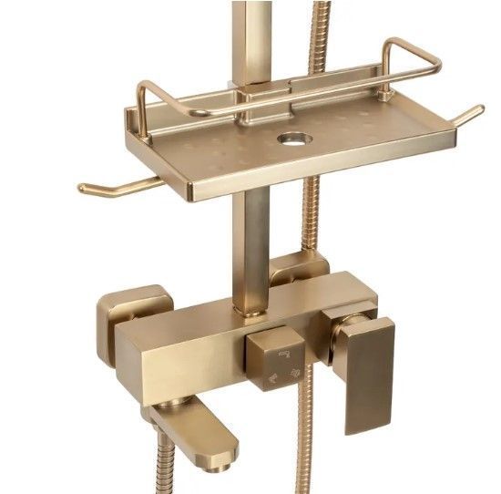 Душовий гарнітур REA JACK BRUSHED GOLD матове золото з виливом * REA-P7050 фото