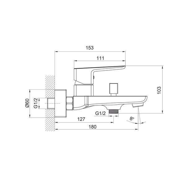 Integro Pro змішувач для ванни 8701bf1c-4e50-11ef-bb6b-a0423f42a789 фото