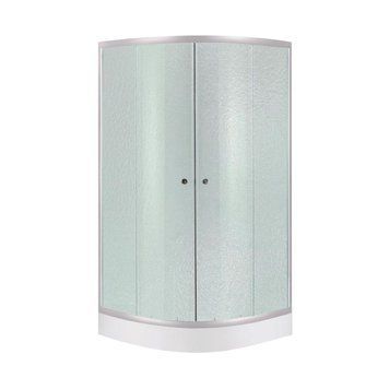 Душова кабіна Lidz Latwa SC80x80.SAT.LOW.FR, скло Frost 4 мм + Lidz Душовий піддон KAPIELKA ST80x80x15 LLASC8080SLFSET фото